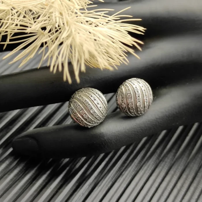 David Yurman Silver 14mm Pavé Twisted Spiral Stud Earrings
