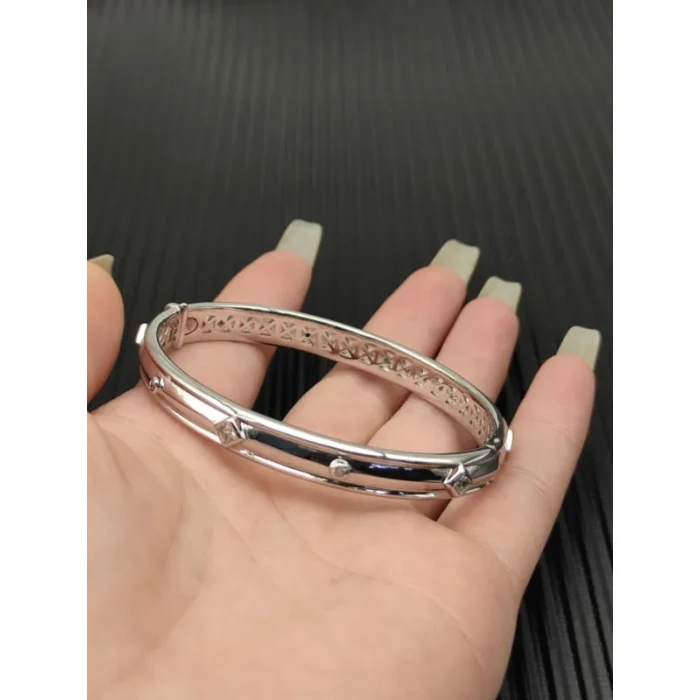 David Yurman 8mm Silver Pavé White Diamond Renaissance Band Bracelet