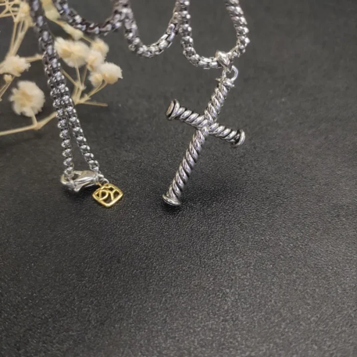 David Yurman Sterling Silver Cross Pendant Necklace