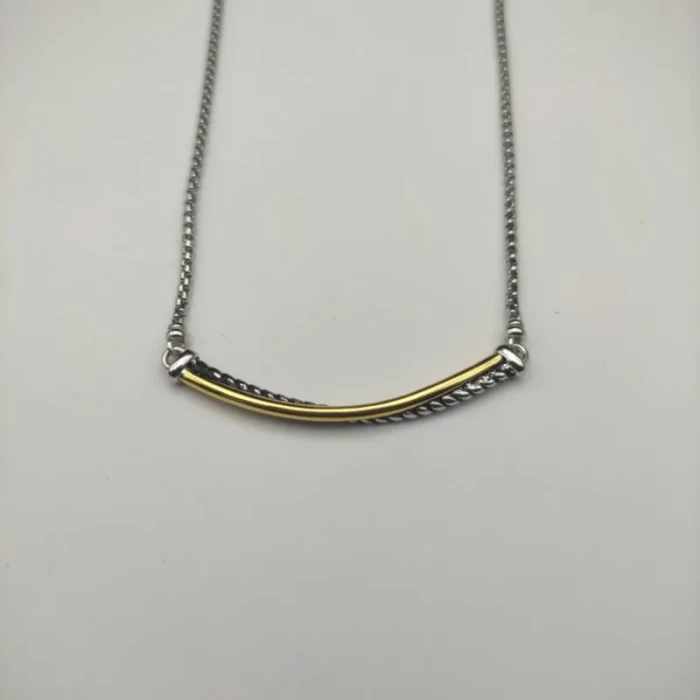 David Yurman Gold and Silver Smiley Pendant Necklace