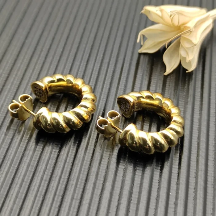 David Yurman 20.5x20mm Gold Cable Spiral Hoop Earrings