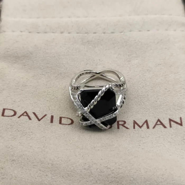 David Yurman Black Onyx Bezel Gemstone Ring