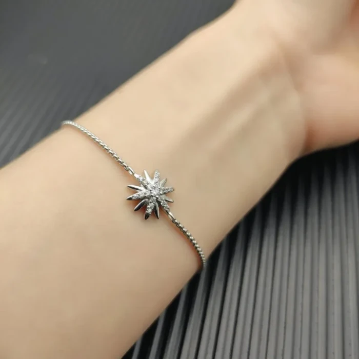 David Yurman Silver-Tone 13mm Pave Star Bracelet