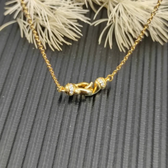 David Yurman Gold 16.2mm Small Link Pendant Necklace