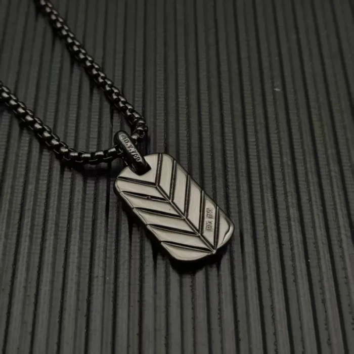David Yurman Black and Gold Pavé Black Diamond Logo Necklace