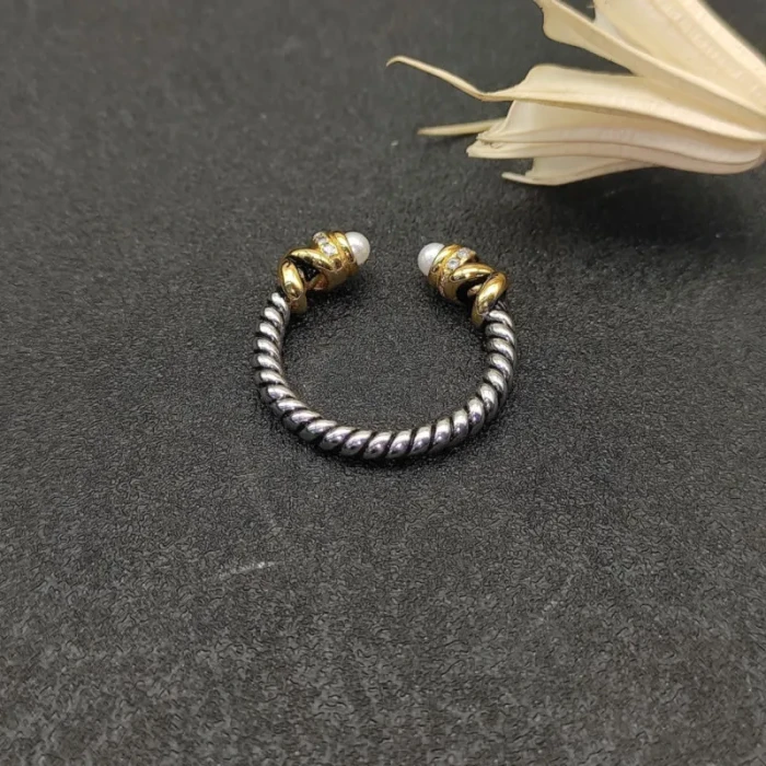 David Yurman Pearl Twisted Cable Wrap Ring