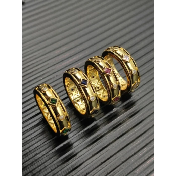 David Yurman Renaissance Gemstone Band Ring with Red Diamond Accent