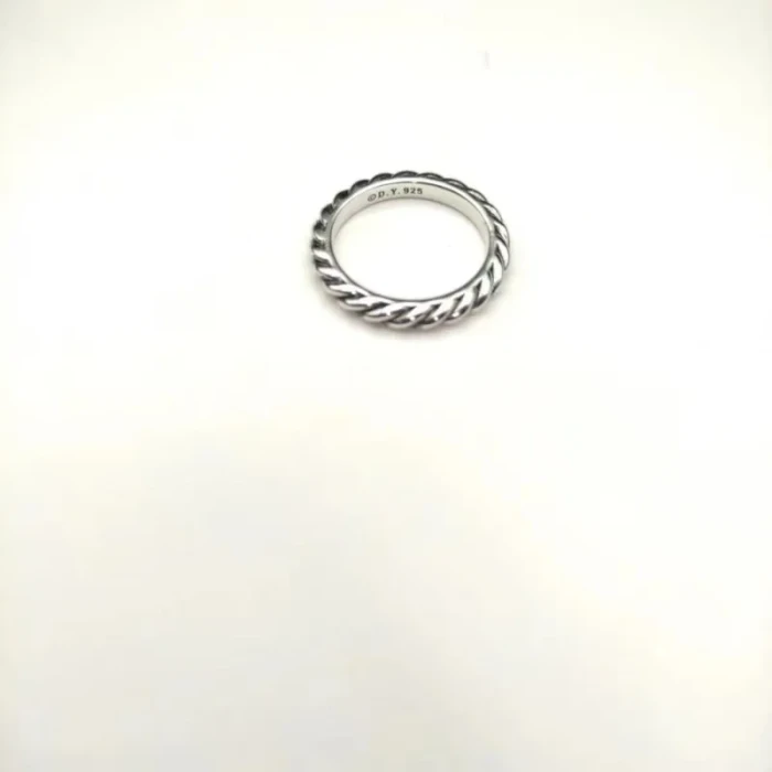 David Yurman 3mm Cable Single Row Ring Silver