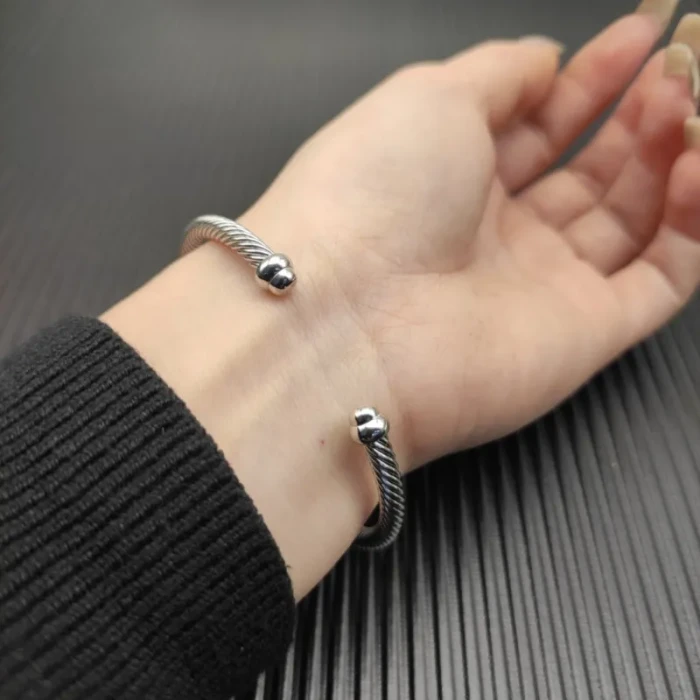 David Yurman 4mm Silver Round End Bracelet