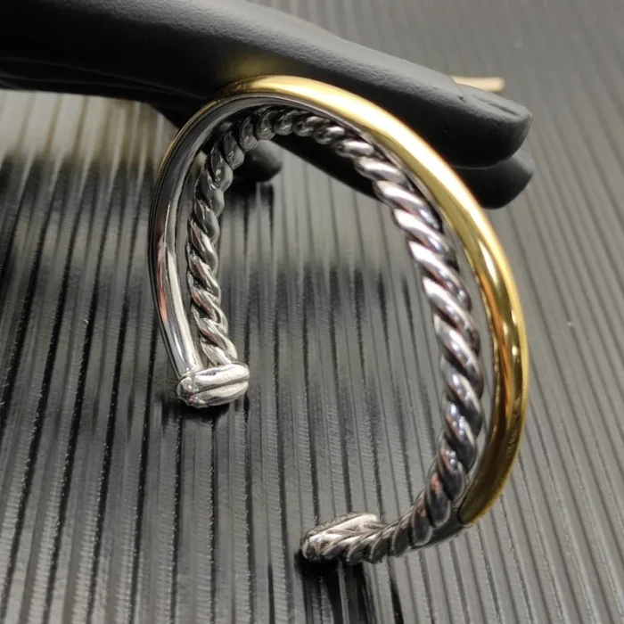 David Yurman 11mm Sculpted Cable Cross Cuff Bracelet