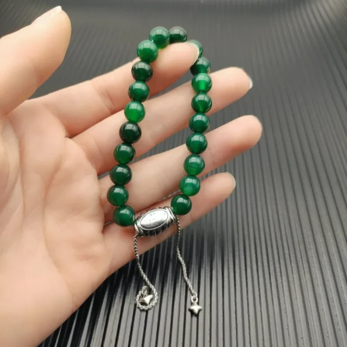 David Yurman 8mm Stretch Green Agate Bracelet