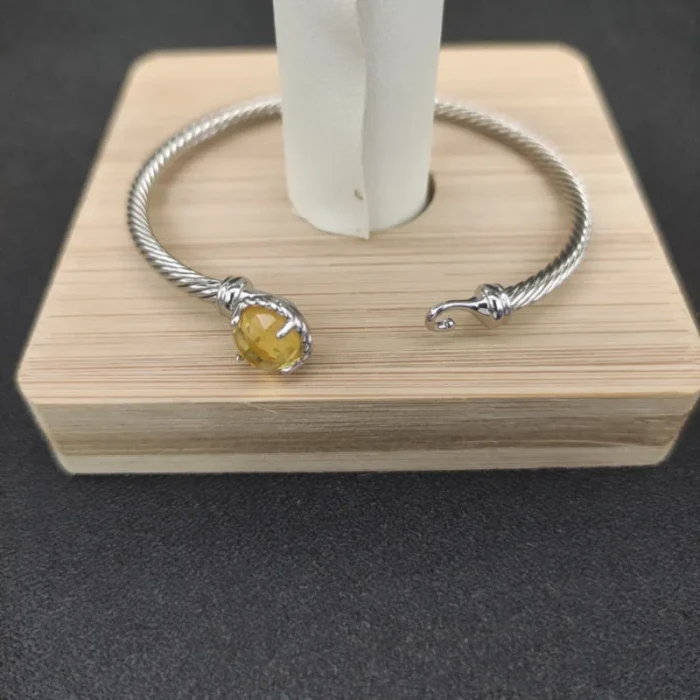 David Yurman 3mm Yellow Diamond Cable Cuff Bracelet
