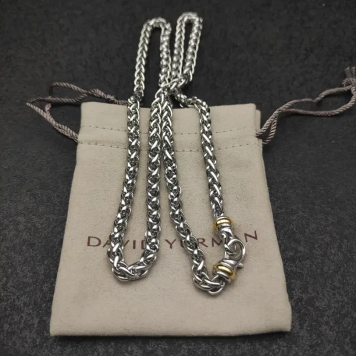 David Yurman 6mm Gold and Silver Hook Clasp Necklace