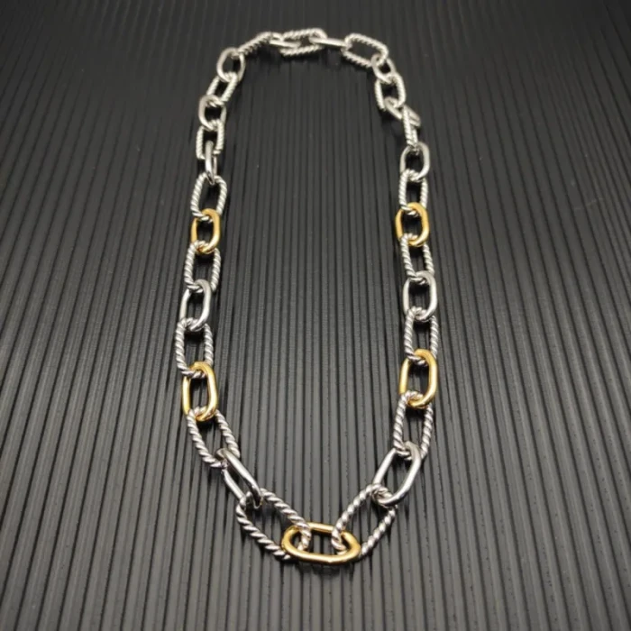 David Yurman Madison Multi-Link Gold and Silver Chain Necklace 50cm