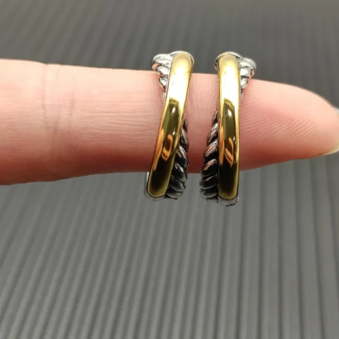 David Yurman 22x6.6mm Cable Single Strand Hoop Earrings