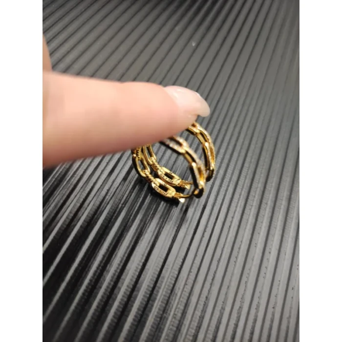 David Yurman 24x5mm Gold Diamond Pavé Link Hoop Earrings