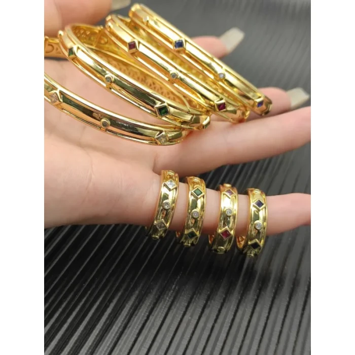 David Yurman 8mm Gold Pavé Blue Diamond Renaissance Band Bracelet