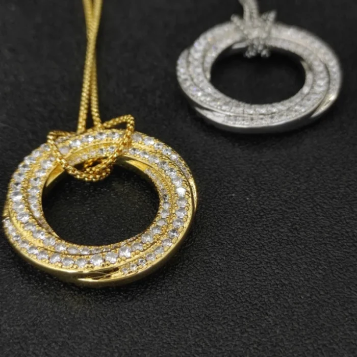 David Yurman 30mm Round Fully Pavé Diamond Pendant Necklace
