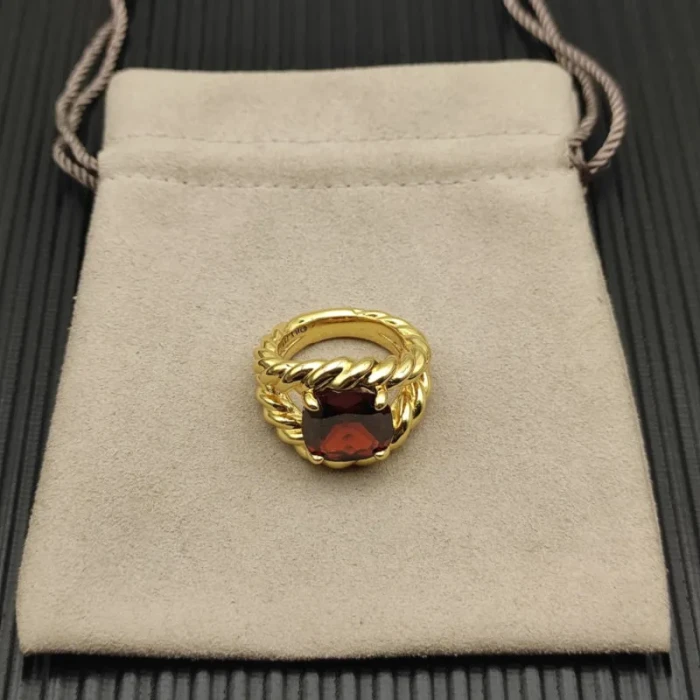 David Yurman 20mm Marbella Red Diamond Ring