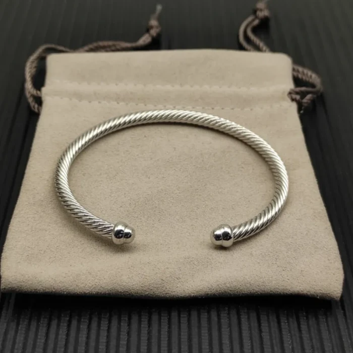 David Yurman 4mm Silver Round End Bracelet