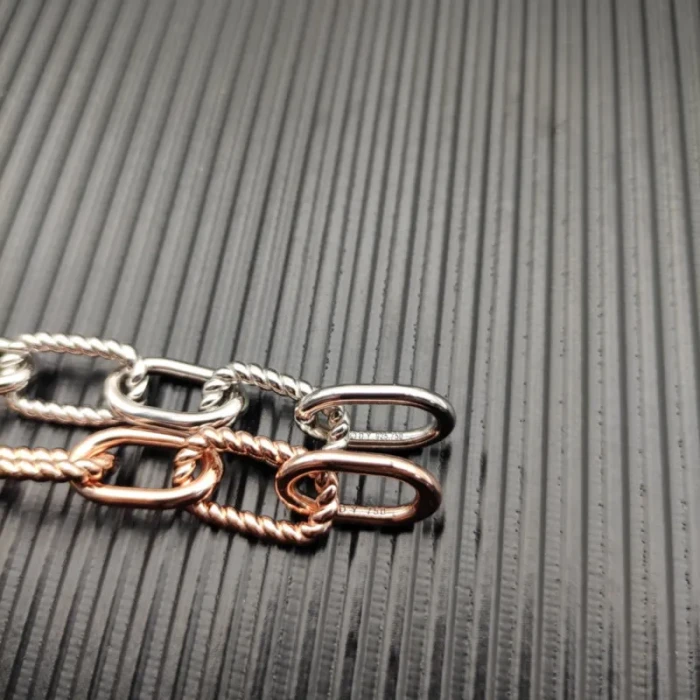 David Yurman Madison Chain Bracelet Rose Gold and Silver