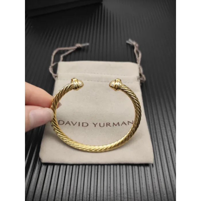 David Yurman 5mm Oval Cable Classic Diamond Cuff Bracelet