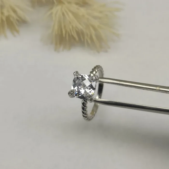 David Yurman 8mm Four-Prong White Diamond Ring