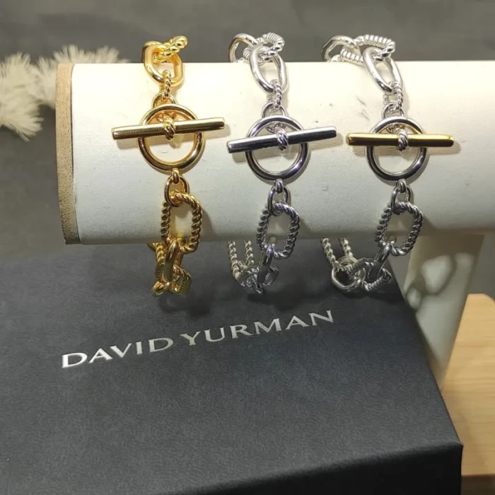David Yurman Cable Twist Gold Rotating Clasp Bracelet, Length 21cm
