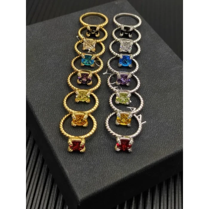 David Yurman Gold 8mm Four-Prong Red Diamond Ring