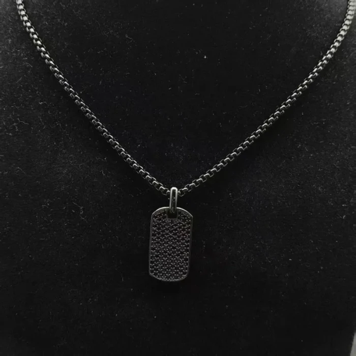 David Yurman Black and Gold Pavé Black Diamond Logo Necklace