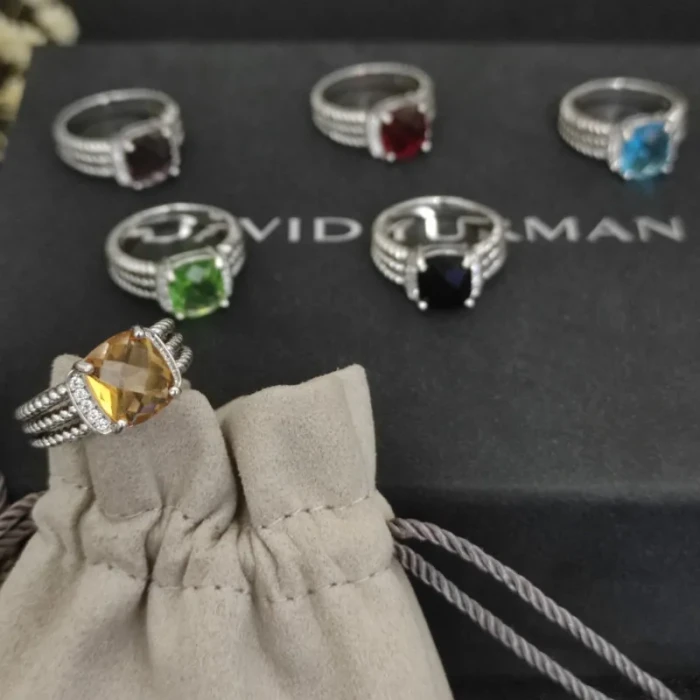 David Yurman Small Pavé Yellow Diamond Ring