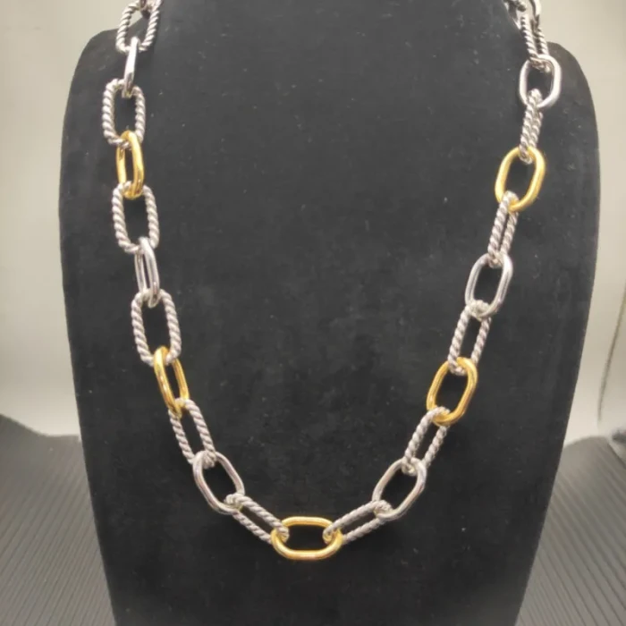 David Yurman Madison Multi-Link Gold and Silver Chain Necklace 50cm