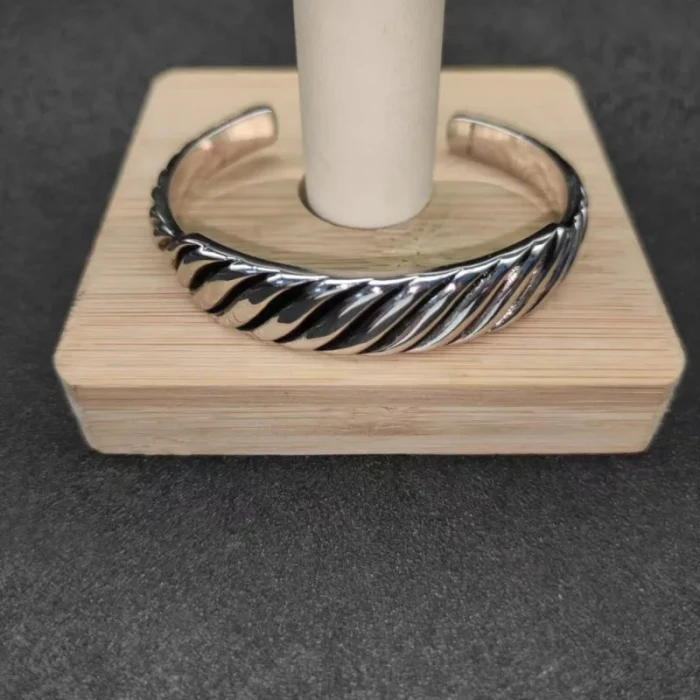 David Yurman 12.9mm Silver Wave Cuff Bracelet