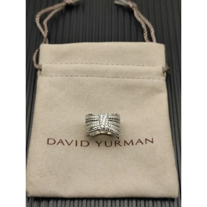 David Yurman Silver Pavé Diamond Bow Ring