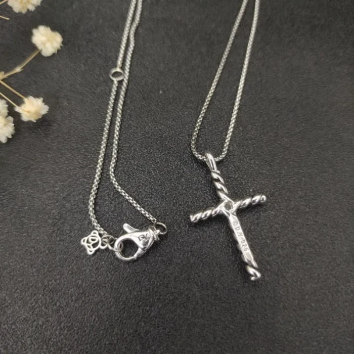 David Yurman Diamond-Accented X Cross Pendant Necklace