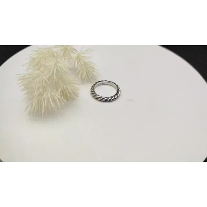 David Yurman 3mm Cable Single Row Ring Silver