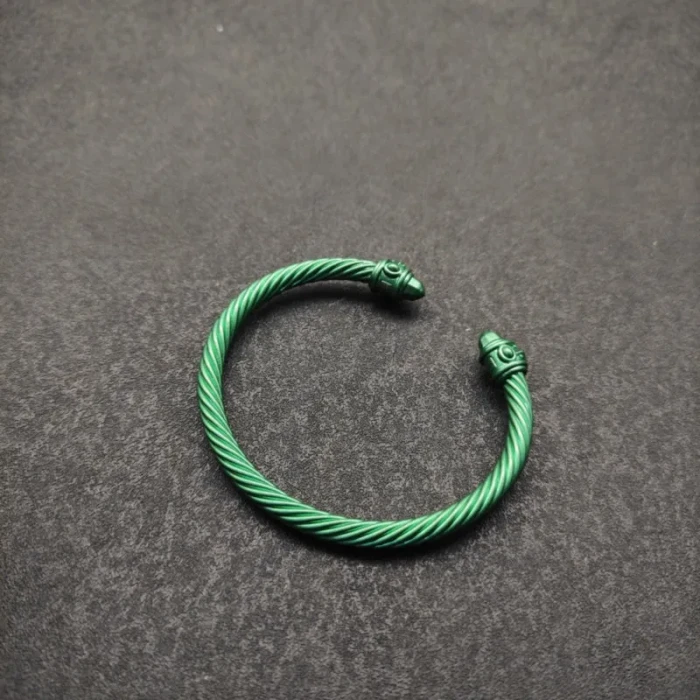 David Yurman 5mm Green Colorful Enamel Cuff Bracelet, Fits Wrist Size 16cm - 20cm