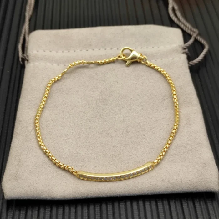 David Yurman 1.7mm Pavé Bar White Diamond Bracelet