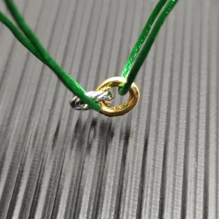 David Yurman Green Double Ring Nylon Cord Bracelet