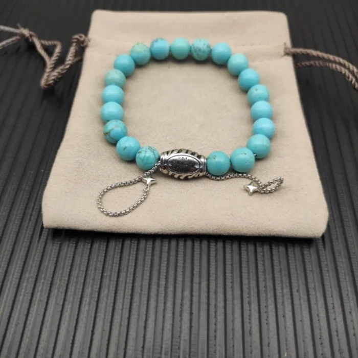 David Yurman 8mm Stretch Turquoise Bracelet