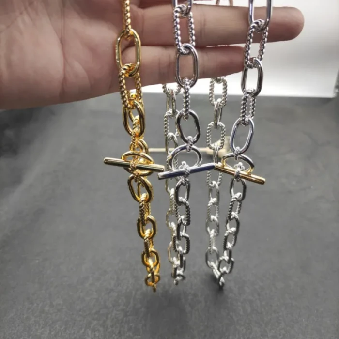 David Yurman 11mm Gold and Silver Twisted Cable Necklace, 48cm