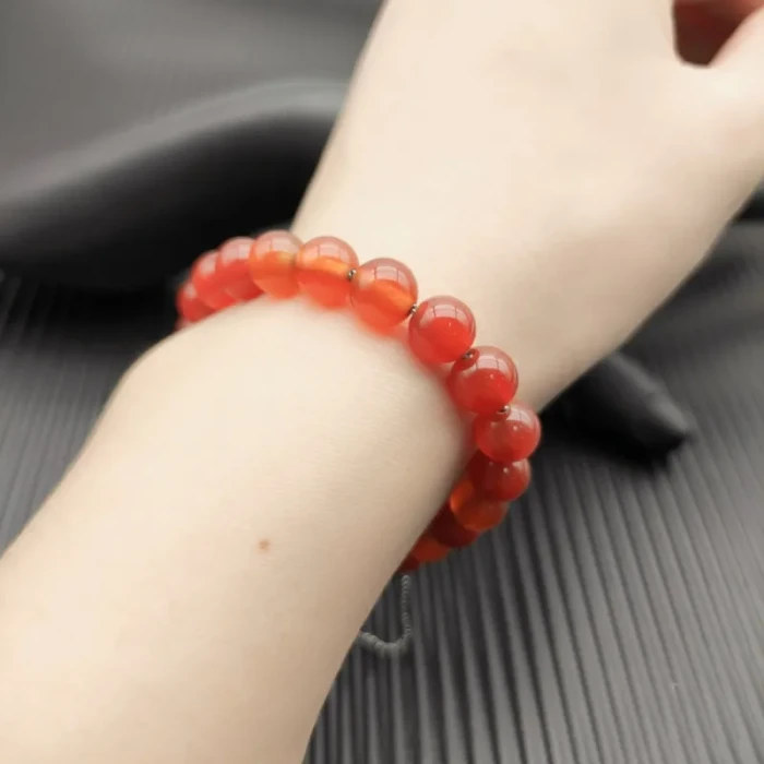 David Yurman 8mm Stretch Red Agate Bracelet