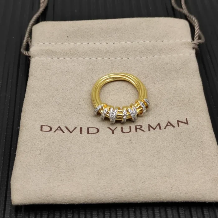 David Yurman Gold Twisted Bend Ring