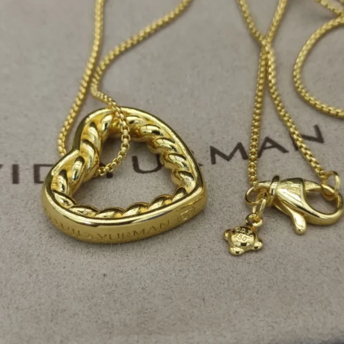 David Yurman Gold-Tone Heart Pendant Necklace