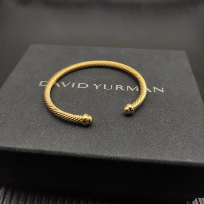 David Yurman 4mm Gold Round End Bracelet