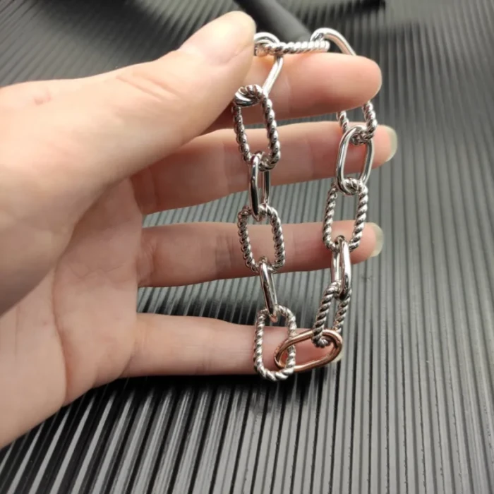 David Yurman Madison Chain Bracelet Rose Gold and Silver
