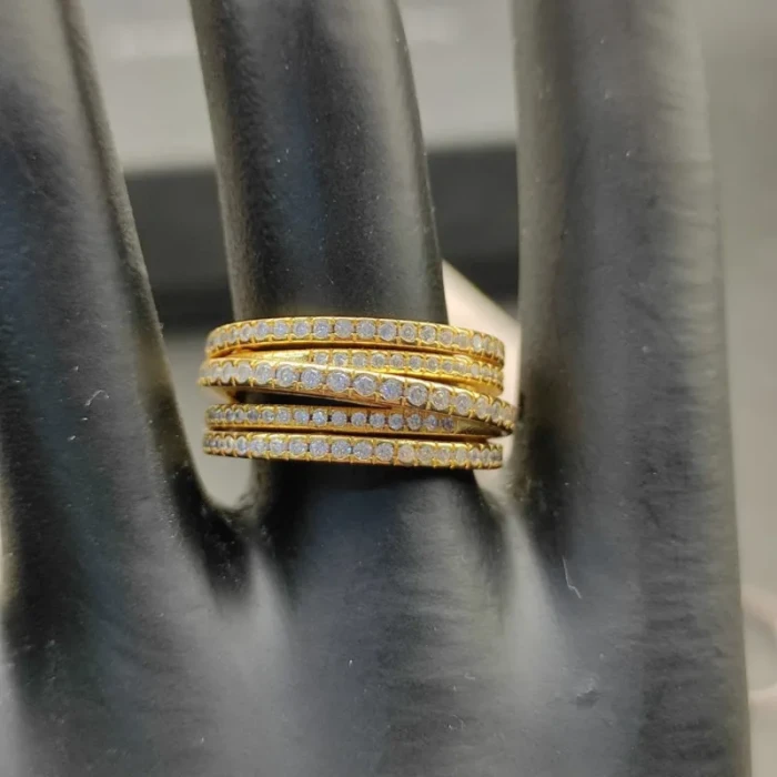 David Yurman Gold Pavé Diamond Interlocking Ring