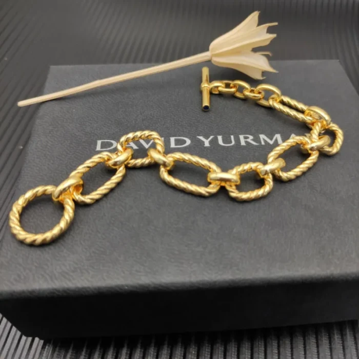 David Yurman Gold Twisted Cable Bracelet, 19cm
