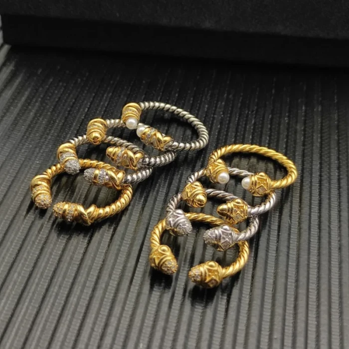 David Yurman Gold and Silver Dome Renaissance Ring