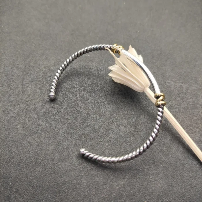 David Yurman Gold and Silver 3mm Gold Wire Cuff Bracelet, Fits Wrist Size 15cm - 18cm